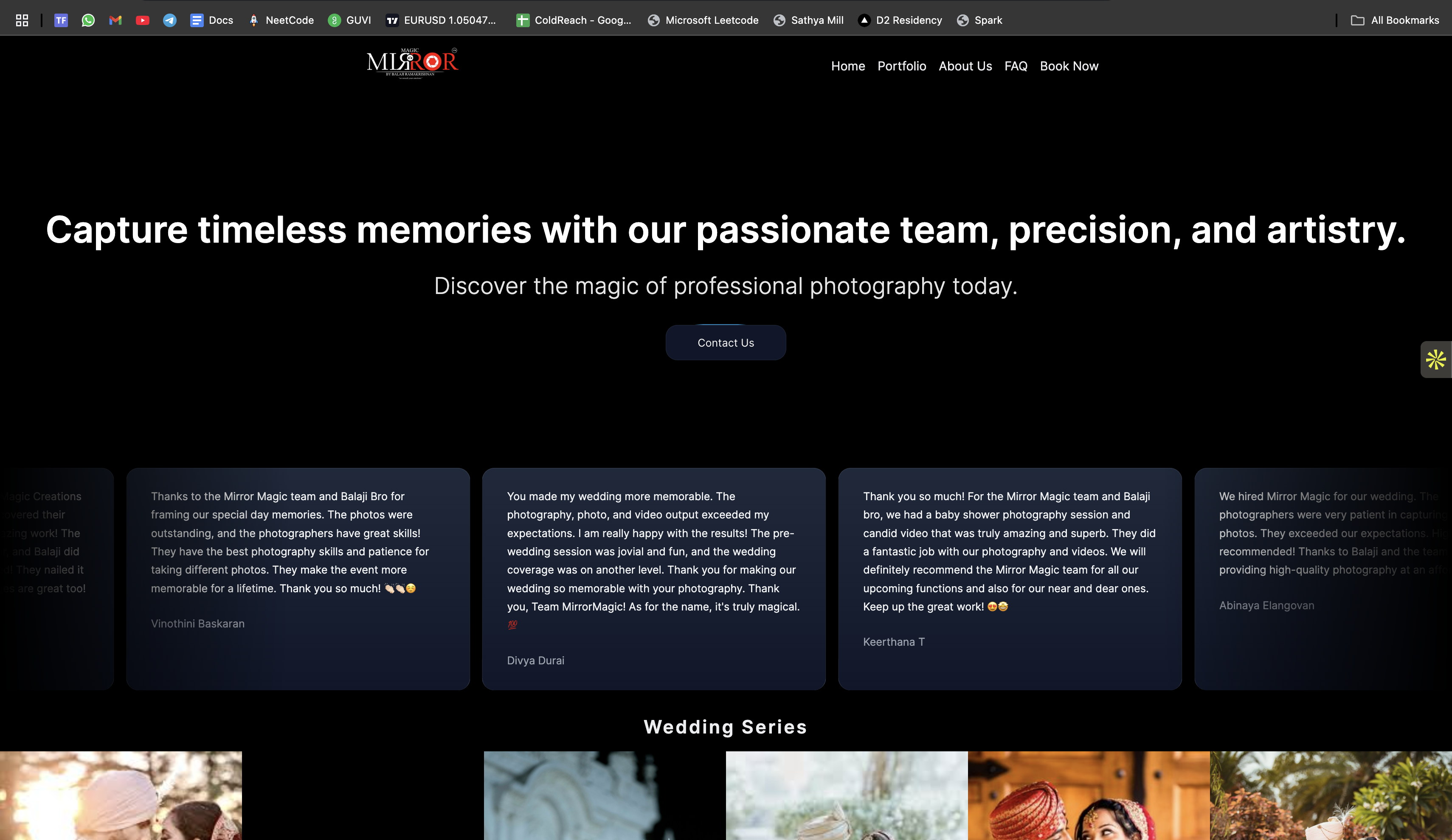 MirrorMagic - Photo Studio Website